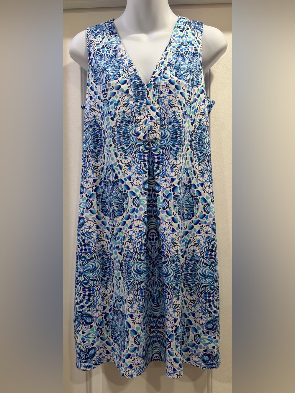 Lilly Pulitzer Amina Cotton  Swing Dress Call My Shell Size Small